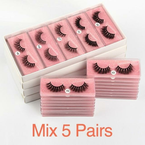 Mink Eye Lashes Wholesale 20/30/40/100 PCS Mink Fluffy Fake Eyelashes