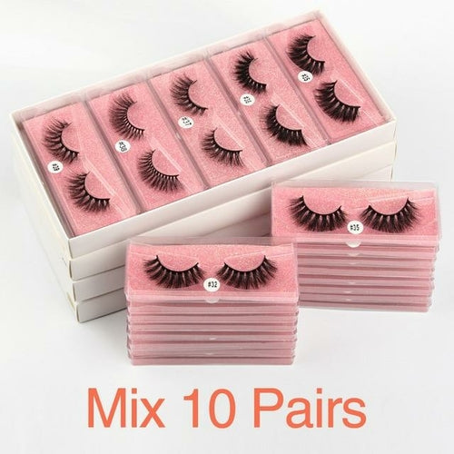 Mink Eye Lashes Wholesale 20/30/40/100 PCS  Mink Fluffy Fake Eyelashes